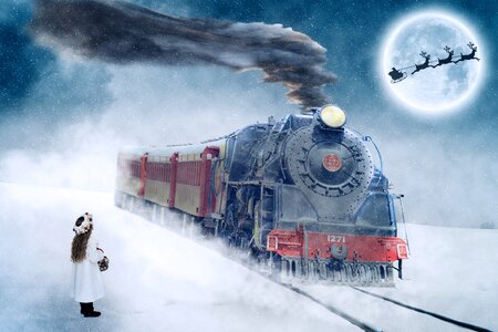 Steam locomotive loco little girl