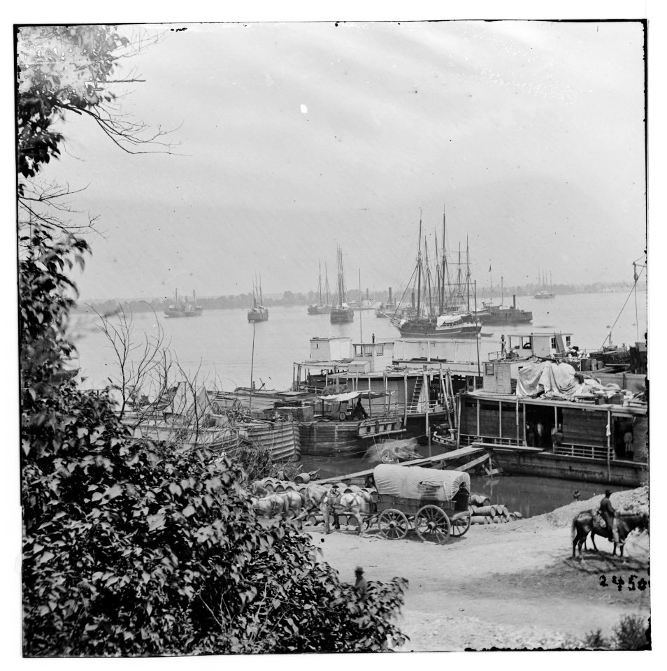 City Point, Va. View of waterfront with Federal supply boats LOC cwpb.01735