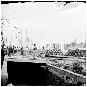 City Point, Virginia. Army stores on wharf LOC cwpb.01751