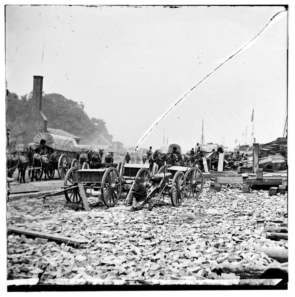 City Point, Virginia. Caissons, cannon and army wagons, etc LOC cwpb.01744