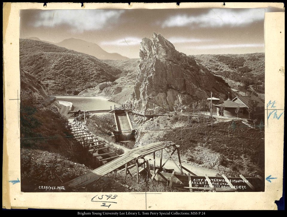 City Waterworks Mouth of Parley's Canon, Utah. Park City Branch R.G.W.Ry, C.R. Savage, Photo.