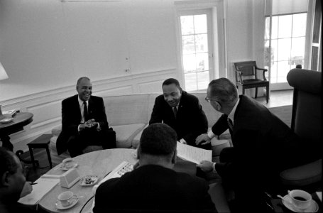 Civil Rights activists with President Johnson