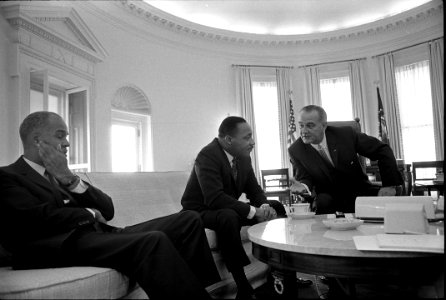 Civil Rights activists with President Johnson (2)