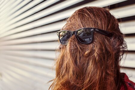 Brunette girl sunglasses photo