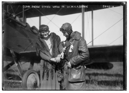 Claire Ogden, giving watch to Lt. W.C.F. Brown LCCN2014709703