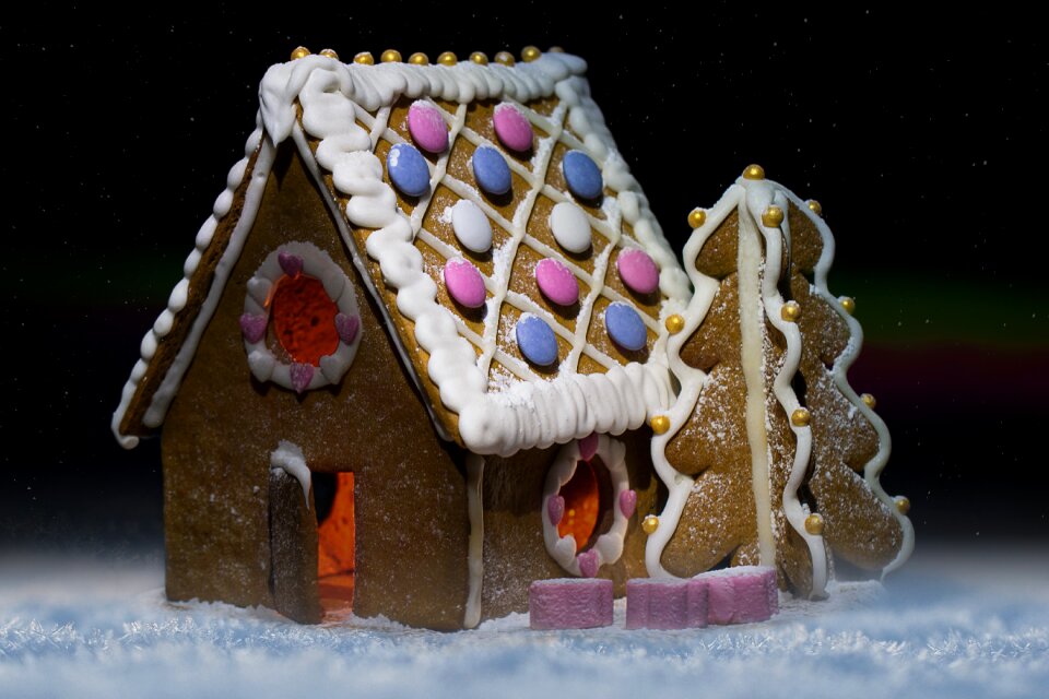 Gingerbread gingerbread house cake photo