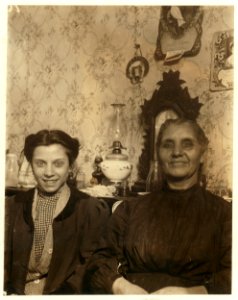 Clara Ladnica and mother, 241 W. Genesee Street. Go fruit picking country in summer. LOC cph.3b06595