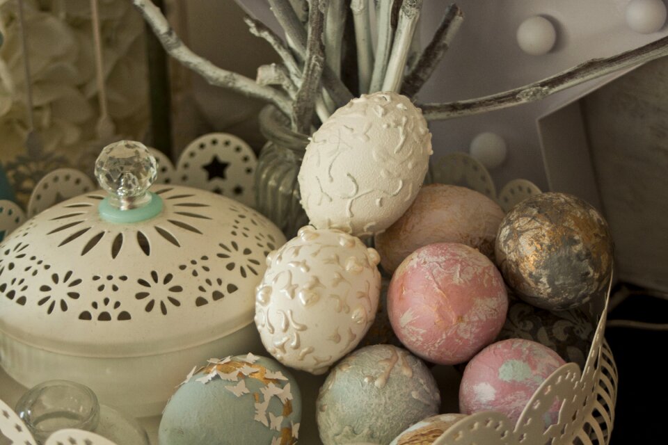 As basket easter eggs