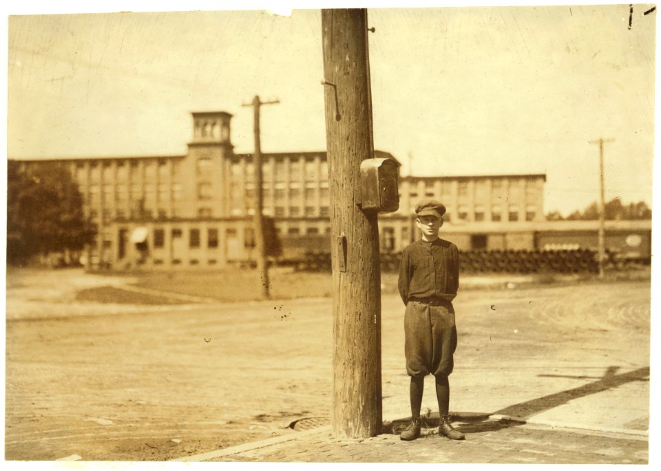 Clarence Noel, 138 Main St., Indian Orchard. Doffer in Hodges Fibre Carpet Co. of Indian Orchard Mfg. Co. Said 'made seven dollars last week.' LOC nclc.02280