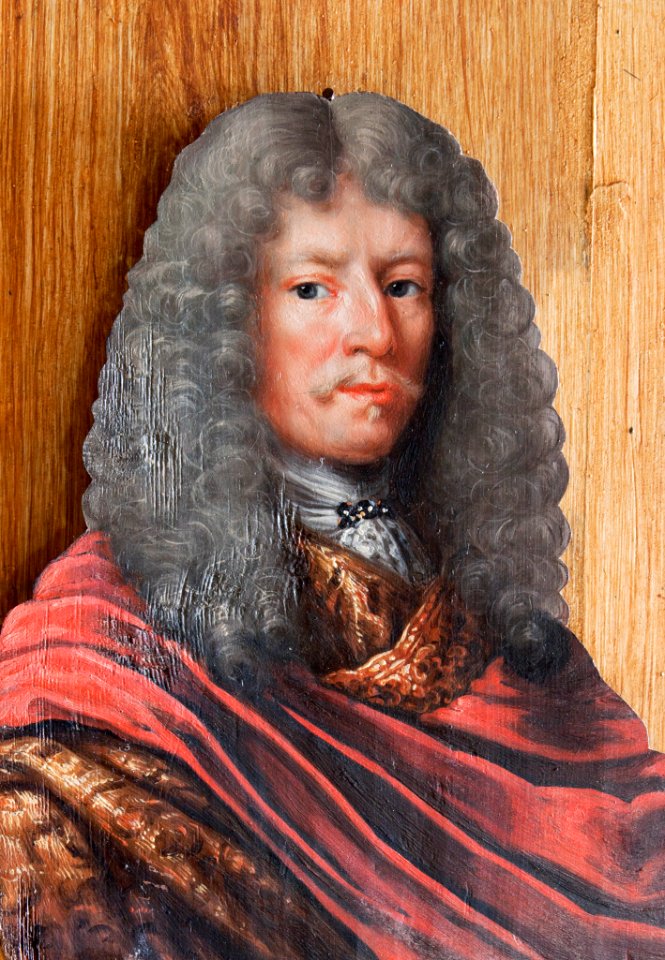 Clas Rålamb 1622-1698, friherre och riksråd. Oljemålning på kontursågad furupannå, från cirka 1700 - Skoklosters slott - 95183