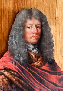 Clas Rålamb 1622-1698, friherre och riksråd. Oljemålning på kontursågad furupannå, från cirka 1700 - Skoklosters slott - 95183