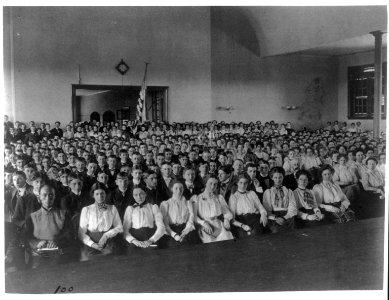 Classroom scenes in Washington, D.C. public schools - Central High School assembly LCCN2001703658