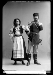 Constance Byström and Gunnar Klintberg in Hjältar at Svenska teatern 1906 - SMV - GK034