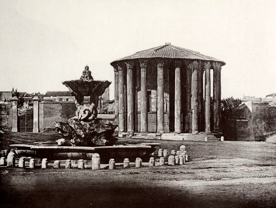 Constant, Eugène - Die Piazza di Bocca della Verità zum Tiber hin gesehen (Zeno Fotografie)