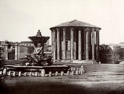 Constant, Eugène - Die Piazza di Bocca della Verità zum Tiber hin gesehen (Zeno Fotografie)