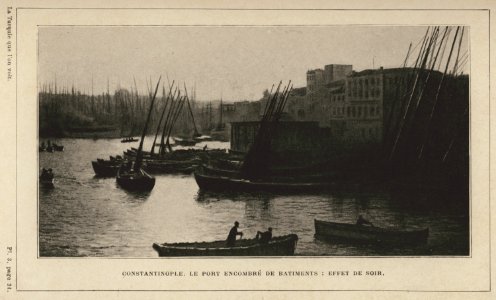 Constantinople- Le port encombré de bâtiments- Effet de soir - Launay Louis De - 1913