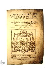 Constituciones 1591 Tomás Porralis impresor Pamplona