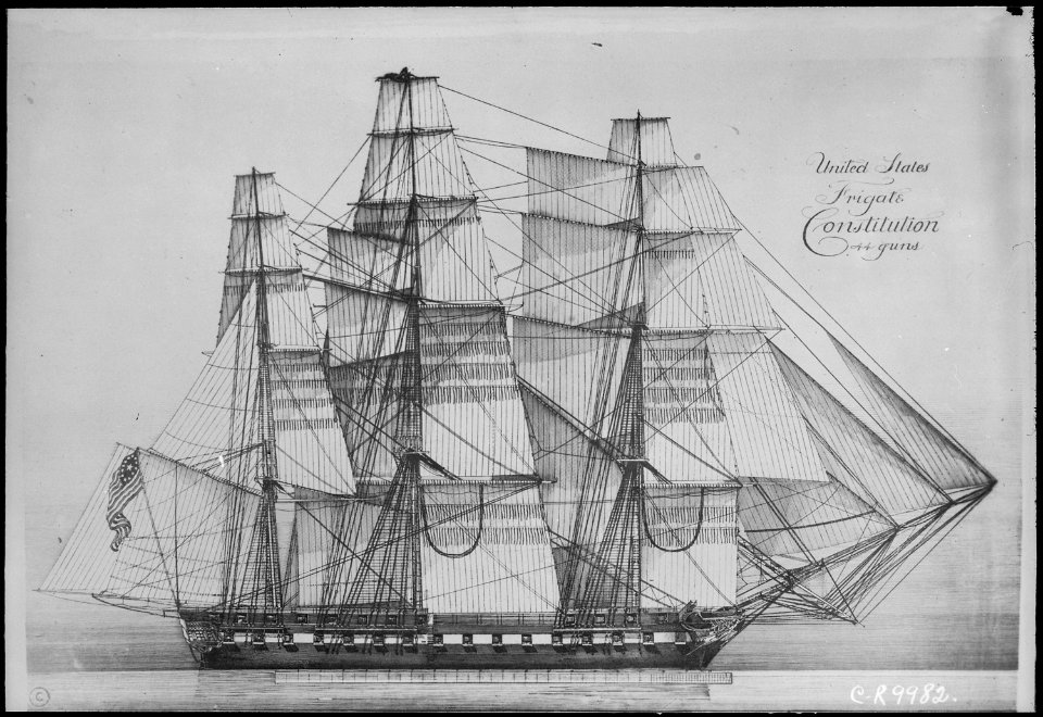 Constitution. Sail plan - NARA - 512970
