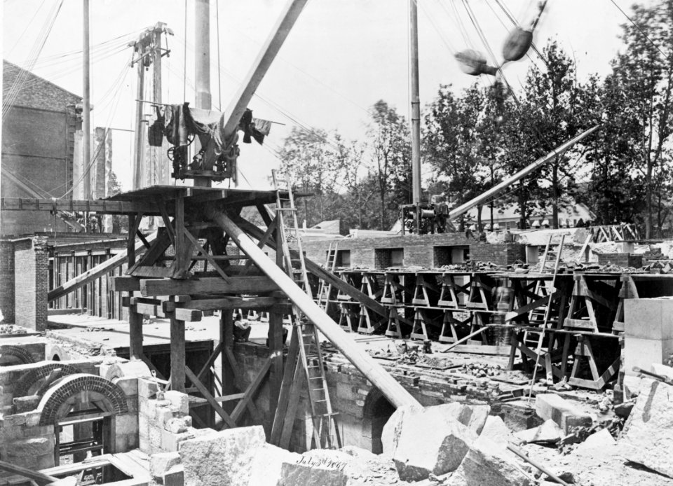 Construction equipment at the U.S. Treasury Building, Washington, D.C., construction site LCCN00652419