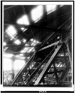 Construction in interior of the Jefferson Building, Library of Congress LCCN91783891 photo