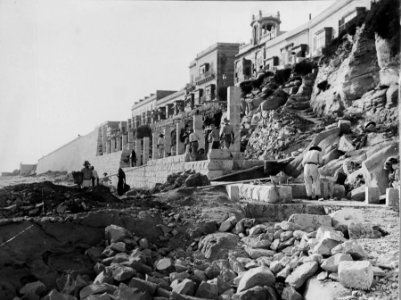 Construction of the Sliema promenade, Malta