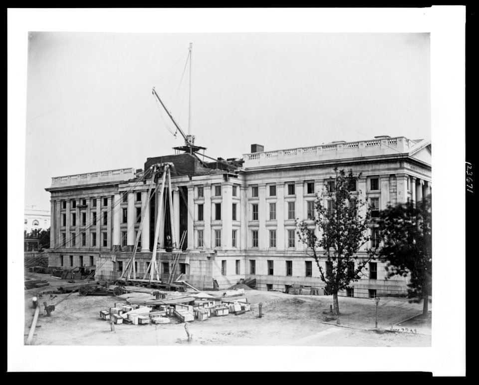 Construction of the United States Treasury Building, Washington, D.C. LCCN00652413