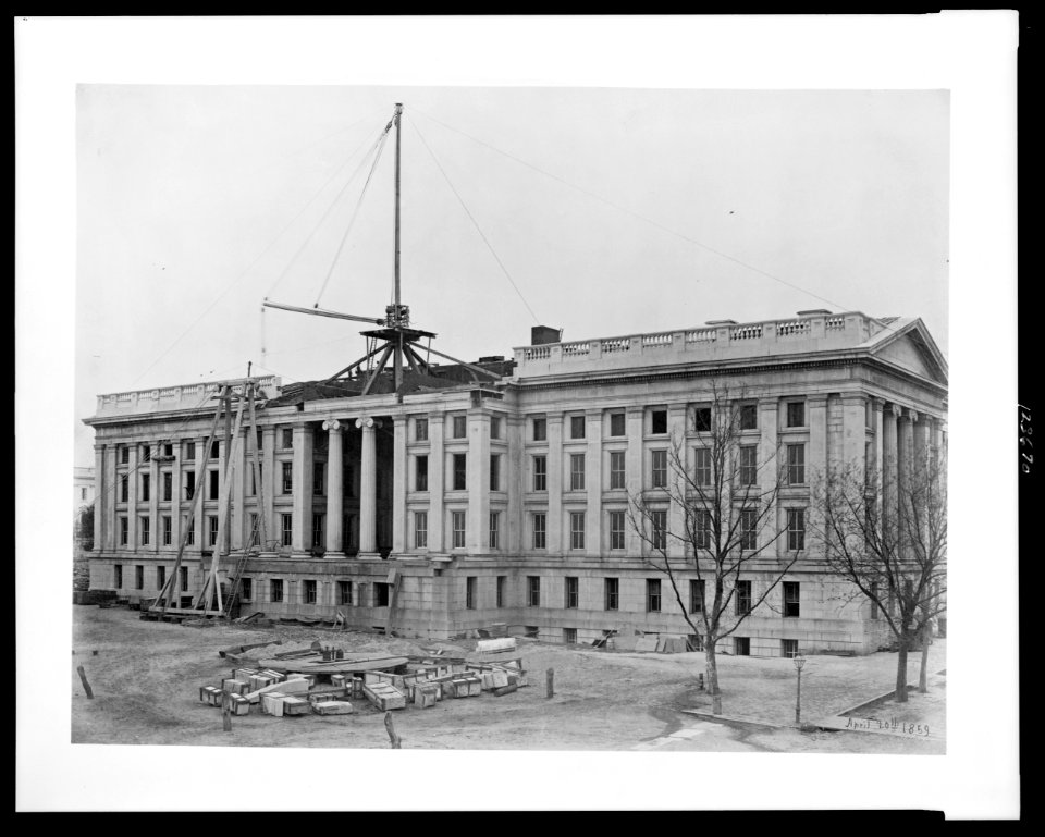 Construction of the United States Treasury Building, Washington, D.C. LCCN00652412