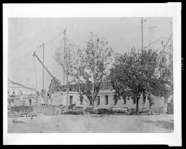 Construction of the United States Treasury Building, Washington, D.C., during initial stages LCCN00651775