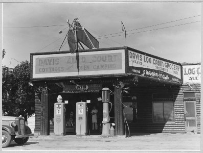 Contra Costa County, California. Part of the Davis Auto Camp. The gas station, grocery store, Log C . . . - NARA - 521801