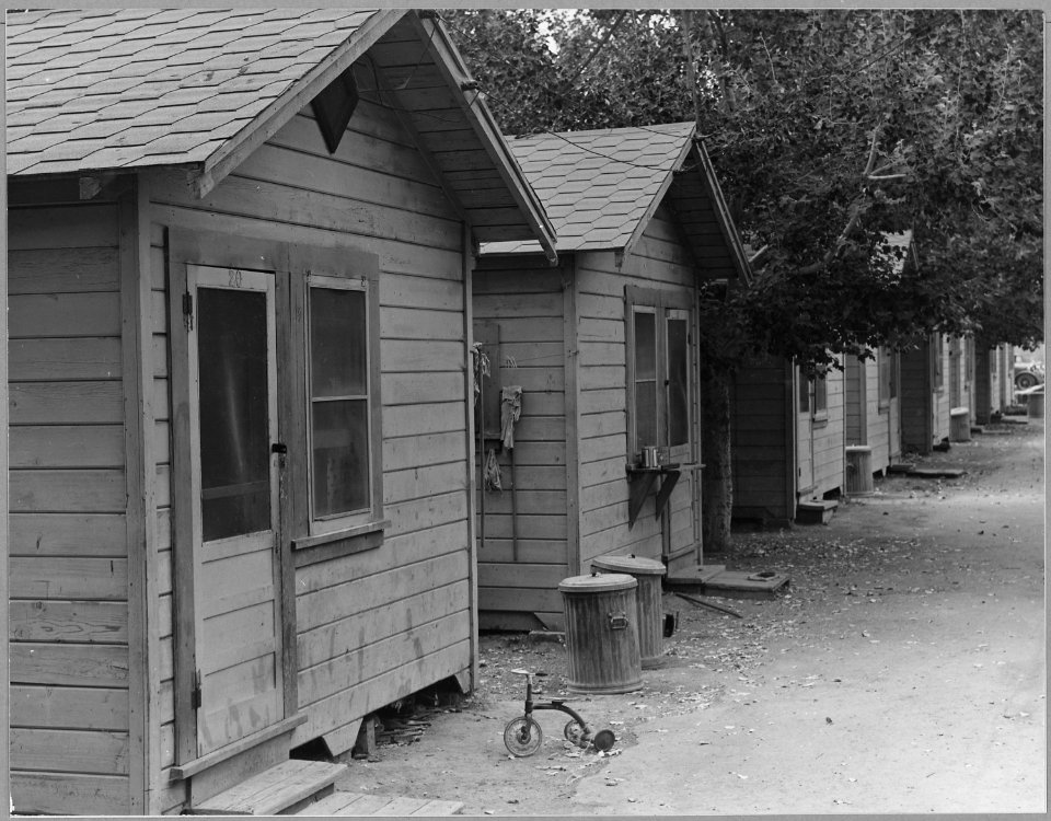 Contra Costa County, California. Two-room cabins, with inside running water, provided in labor camp . . . - NARA - 521719
