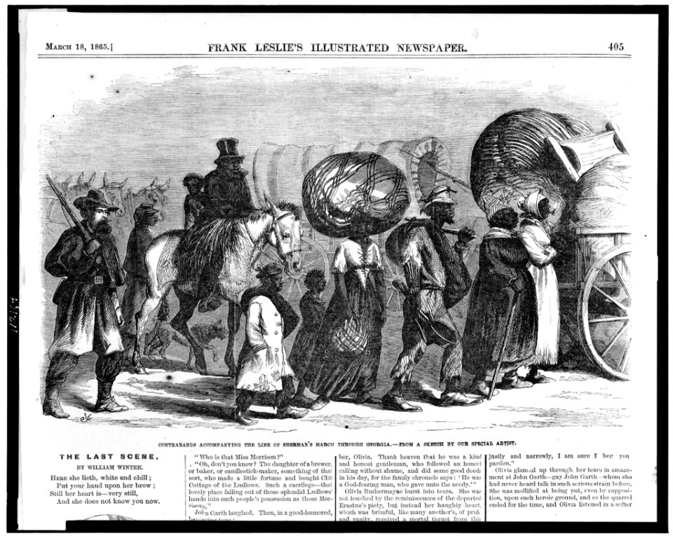 Contrabands accompanying the line of Sherman's march through Georgia - from a sketch by our special artist. LCCN94514955