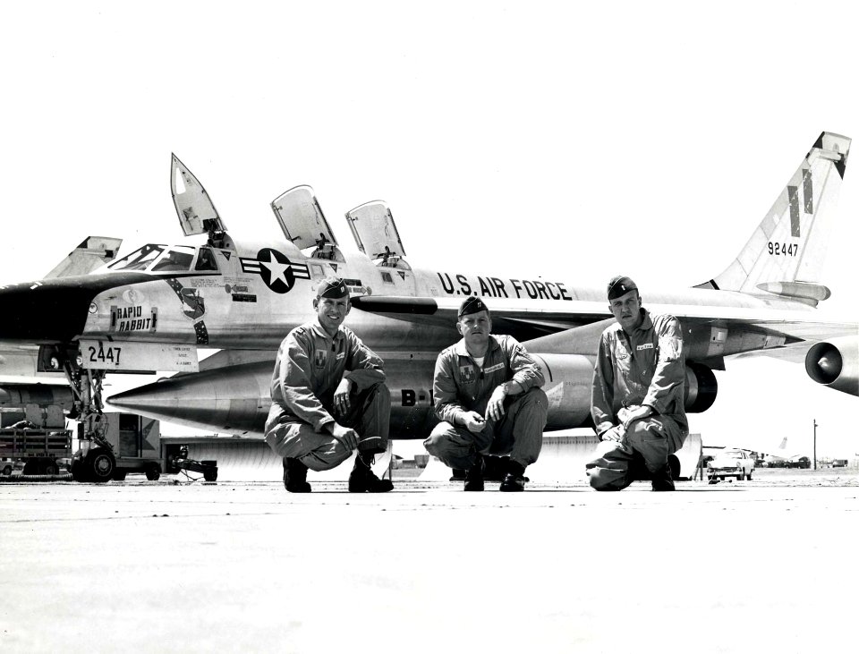Convair B-58A Hustler crew with aircraft B-58A-10-CF, SN 59-2447 -Rapid Rabbit- 061101-F-1234P-024