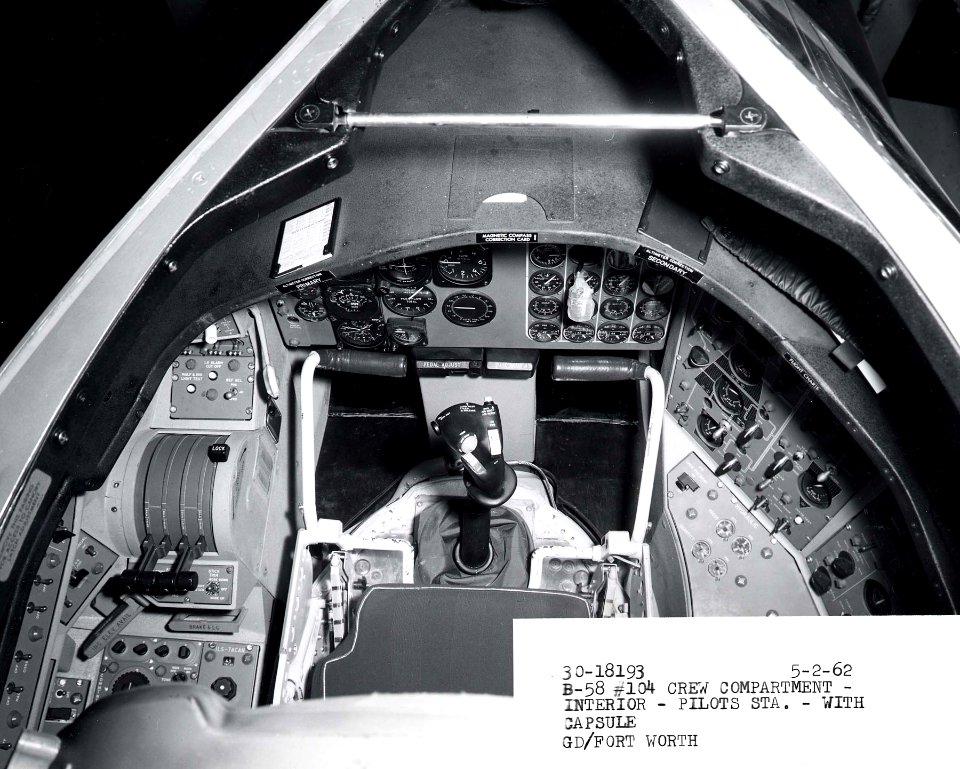 Convair B-58A pilots compartment with escape capsule installed 061101-F-1234P-026