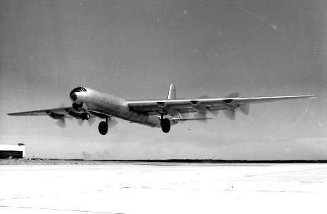 Convair XB-36 in flight just after takeoff or just before landing 061128-F-1234S-025