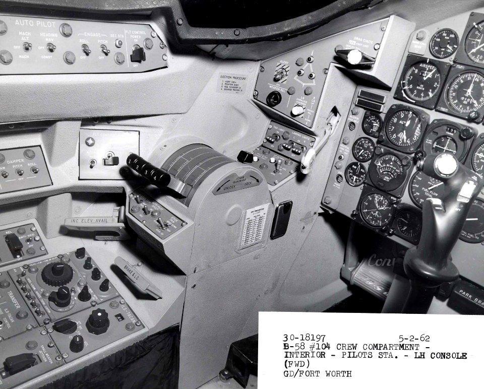 Convair B-58A pilots station left forward console 061101-F-1234P-027
