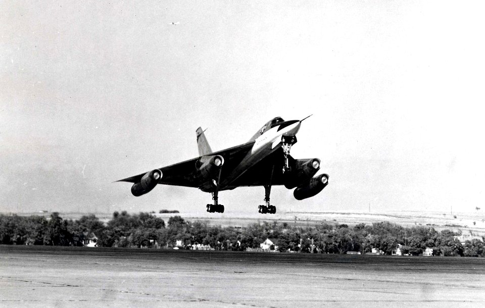 Convair XB-58 Hustler during takeoff at the Convair Fort Worth, Texas complex 061101-F-1234P-009