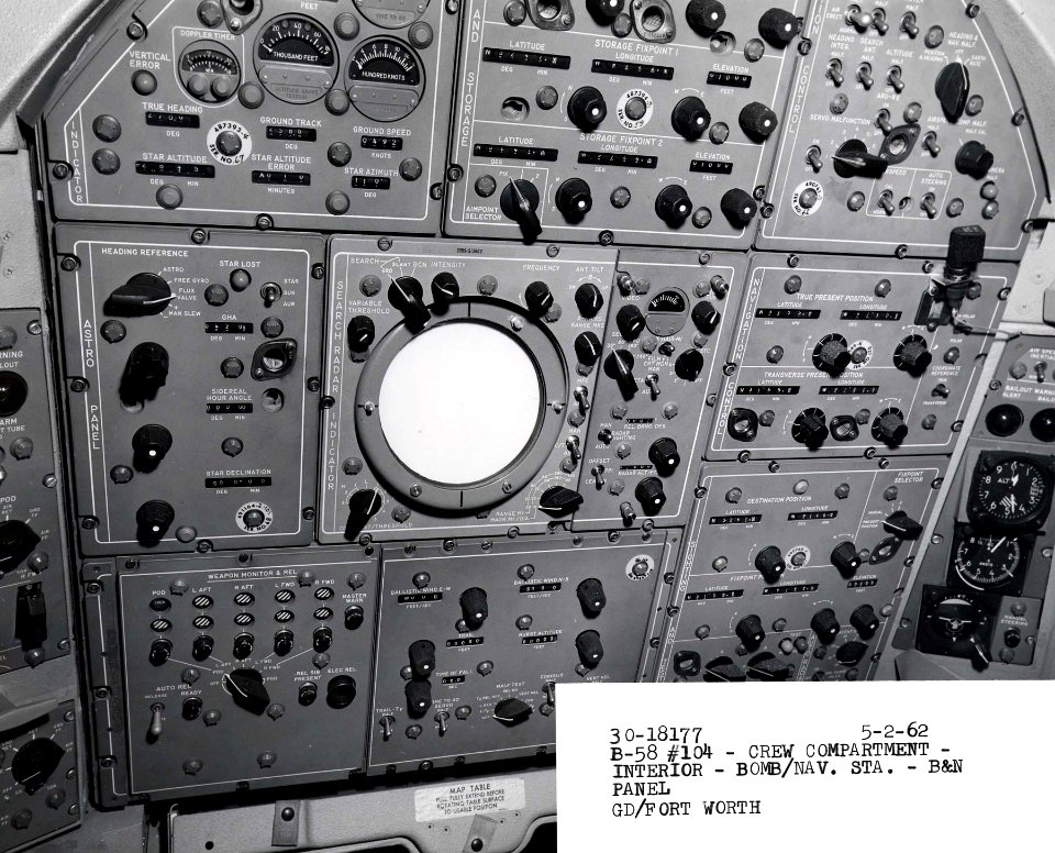 Convair B-58A Hustler Bomb-Nav station forward panel 061101-F-1234P-030