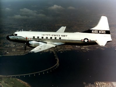 Convair C-131F in flight over San Diego