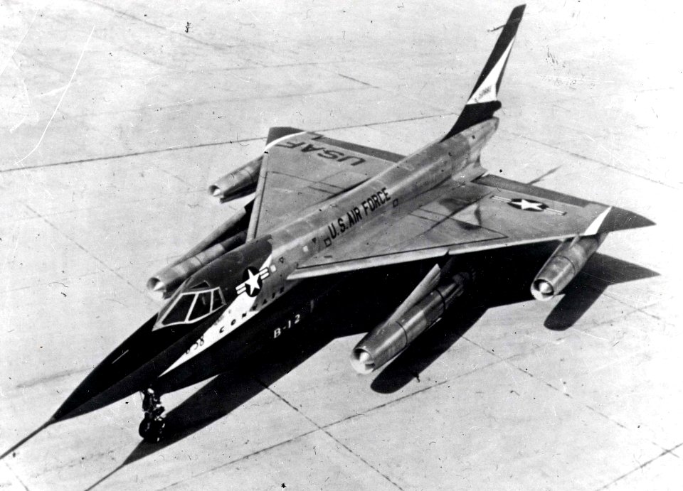 Convair XB-58 Hustler 3-4 front top view (SN 55-0660) 061101-F-1234P-003