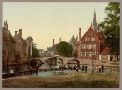 Convent Bridge and spire of Notre-Dame, Bruges, Belgium LCCN93500004