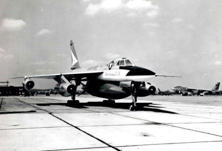 Convair XB-58 Hustler 3-4 front view (SN 55-0660), the first aircraft built 061101-F-1234P-002