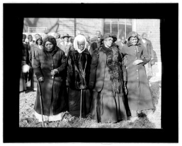 Convention of former slaves, left to right- unidentified, Anna Angales, Elizabeth Berkeley, and Sadie Thompson. Washington, D.C. LCCN2016852611