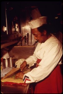 Cook-in-the-galley-of-the-dining-car-on-amtraks-southwest-limited-june-1974 7158180040 o photo