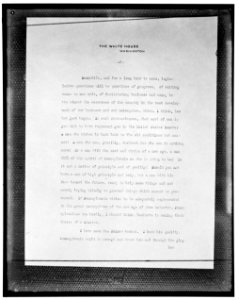 Copy of letter on White House stationery, October 20, 1914 LCCN2016870851
