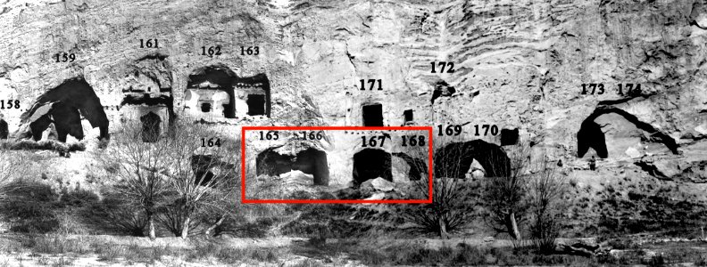 Corbelled Ceiling Caves 5, 4, 3, 2 (Caves 165-168)