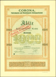 Corona Fahrradwerke und Metallindustrie AG 1923