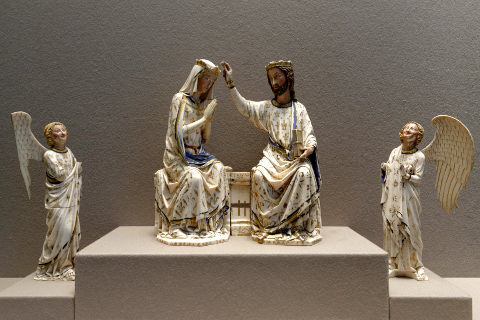 Coronation of Mary with angels Louvre OA 58-OA 3921-OA 3922