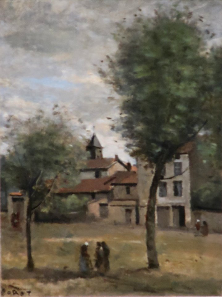 Courtyard with Nuns by Corot, Phoenix Art Museum