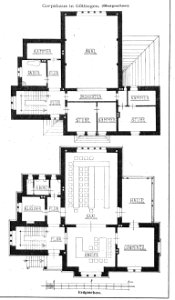 Corpshaus der Brunsviga in Göttingen, Architekt Wilhelm Rathkamp, Grundriss