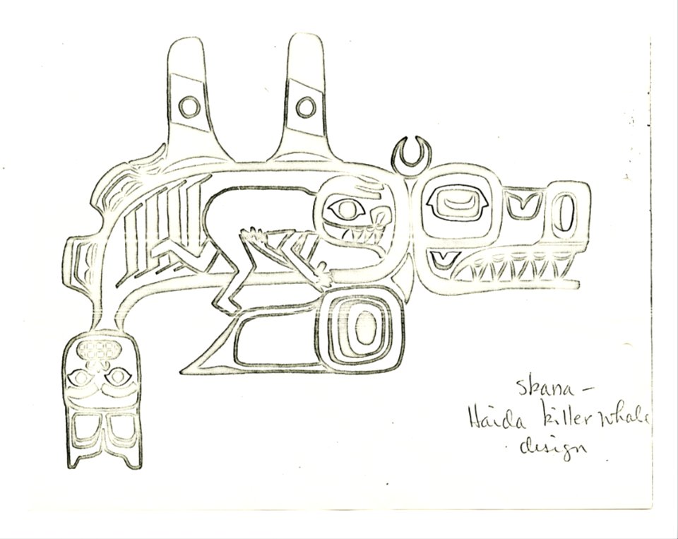 Correspondence from Malin (Edward) 1964 (2 of 2), page 147 (Original Caption- Skana-Haida Killer Whale Design) (32735828653)
